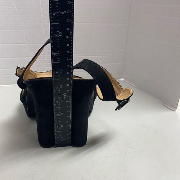 CANDIE’S Women’s Peep Toe Black Block Heel Sandals Size 8.5 - Picture 7 of 11